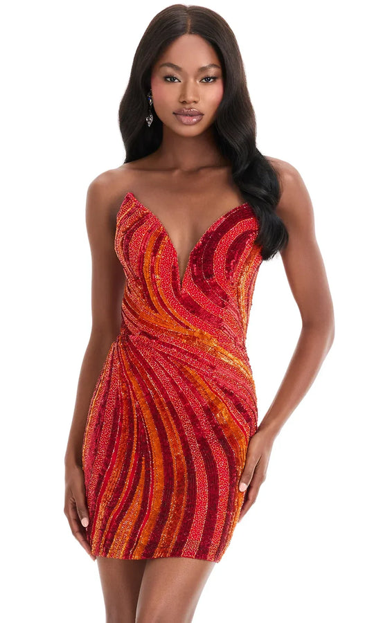 Ashley Lauren 4932 - Fully Beaded Strapless Bodycon Dress