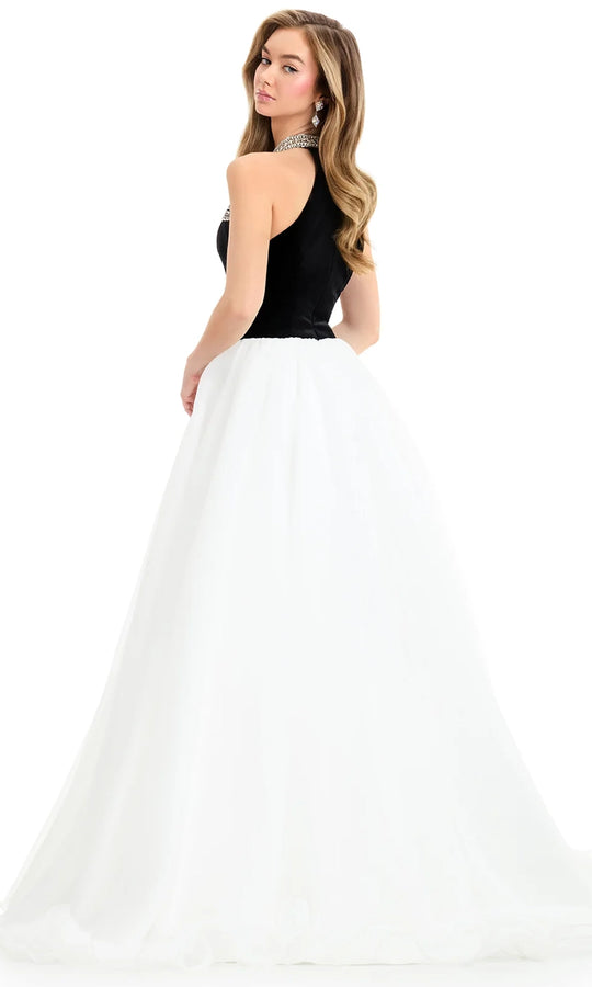 Ashley Lauren 12050 - Beaded Halter Neckline Organza Ballgown