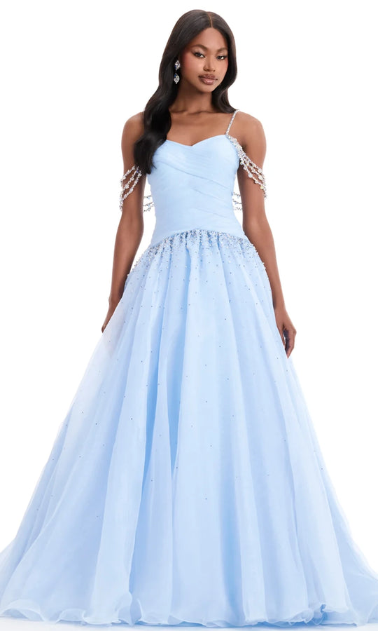 Ashley Lauren 12048 - Beaded Strap Ruched Bodice Ballgown