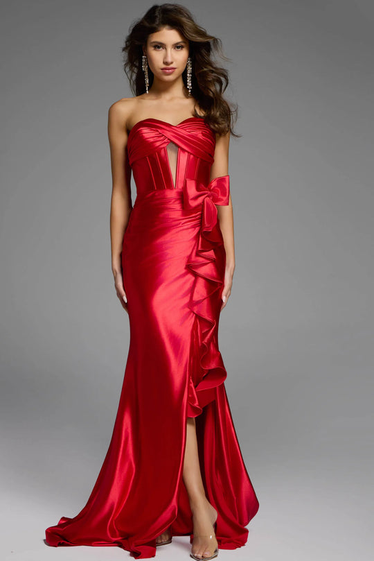 Jovani D5318 - Strapless Cascading Ruffle Prom Gown