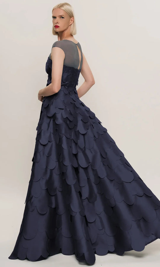 Park 108 M693 - Mikado Petal Texture Cap Sleeve Dress