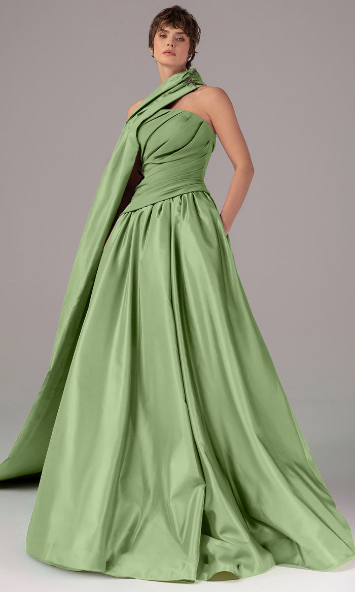 MNM COUTURE E0089 - Long Satin A-line Dress
