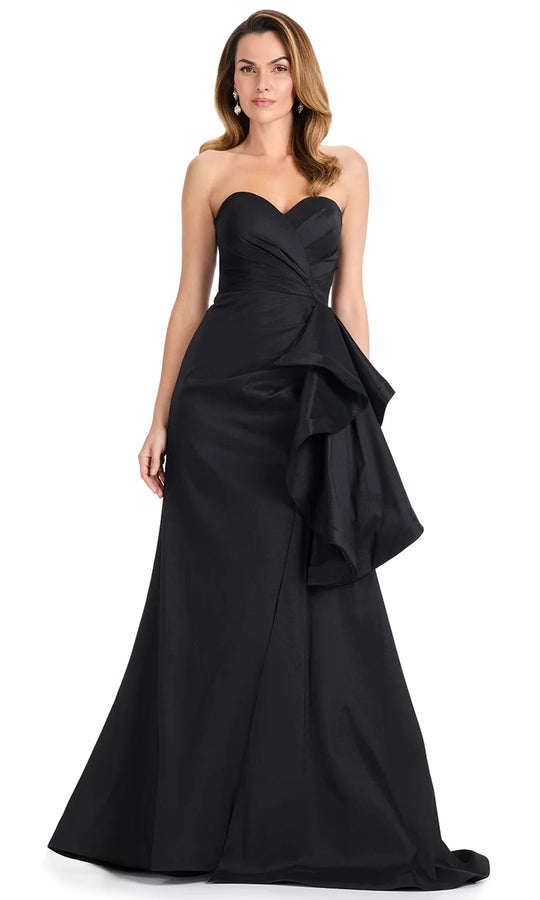 Ashley Lauren E12118 - Strapless Side Ruffle Taffeta Dress