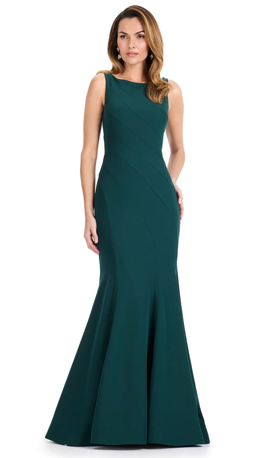 Ashley Lauren E12121 - Bateau Neck Seamed Mermaid Dress