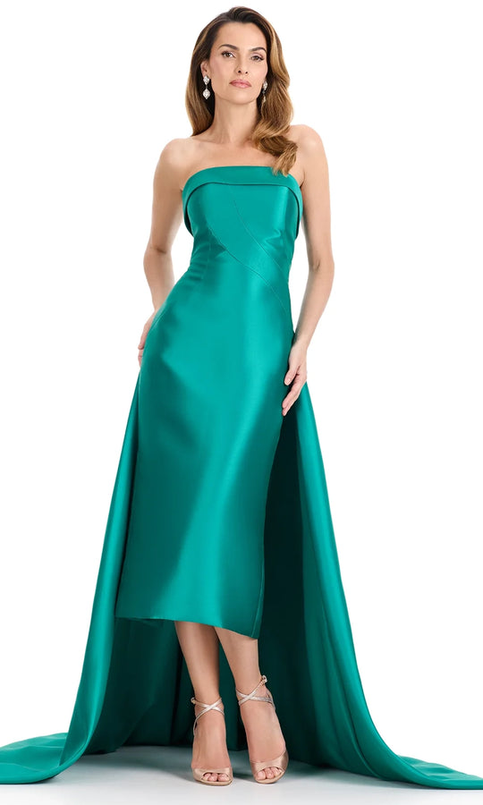 Ashley Lauren E12316 - Tea-Length Strapless Dress with Overskirt