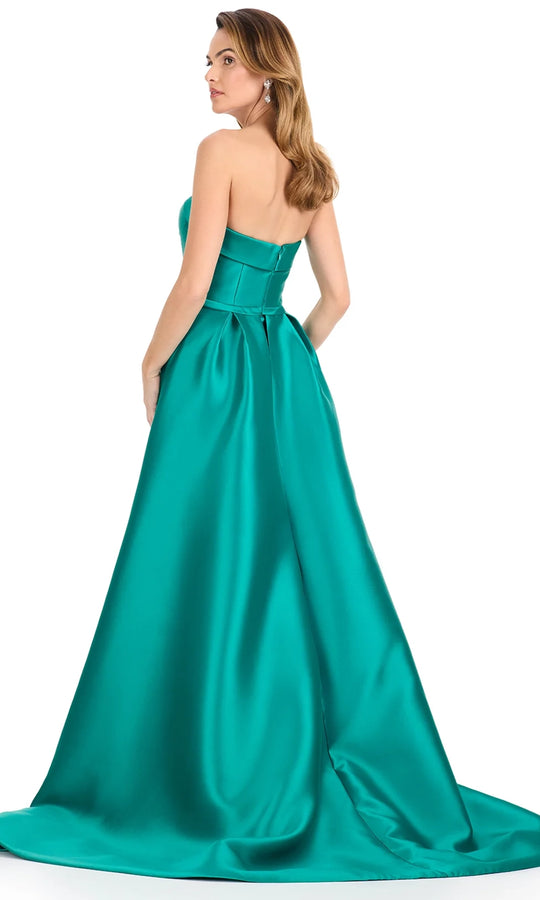Ashley Lauren E12316 - Tea-Length Strapless Dress with Overskirt
