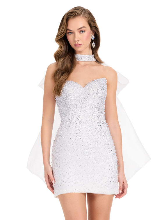 Ashley Lauren E40006 Fully Beaded Sweetheart Neck Cocktail Dress