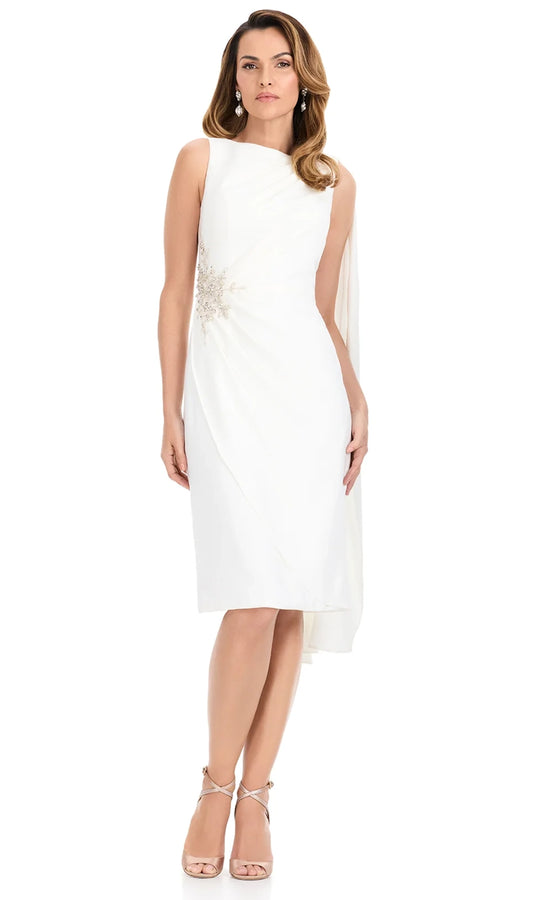 Ashley Lauren E4910 - Bateau Neck Draped Cape Formal Dress