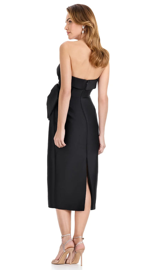 Ashley Lauren E4921 - Tea-Length Straight Neckline Mikado Dress