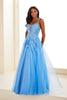 Ellie Wilde EW120014 - Applique Tulle A-Line Prom Dress