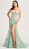Ellie Wilde EW35005 - Embroidered Mermaid Prom Dress with Slit