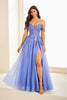 Ellie Wilde EW35101 - Glitter Tulle Floral Lace Prom Dress