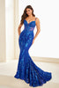 Ellie Wilde EW36003 - Floral Sequin Lace Mermaid Prom Dress