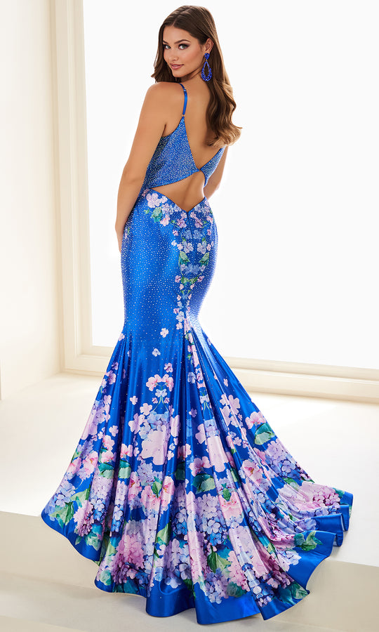 Ellie Wilde EW37005 - Beaded Floral Print Mermaid Dress