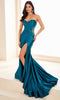 Ellie Wilde EW37009 - Illusion Side Sweetheart Dress with Zipper Slit In Blue