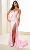 Ellie Wilde EW37009 - Illusion Side Sweetheart Dress with Zipper Slit In Pink