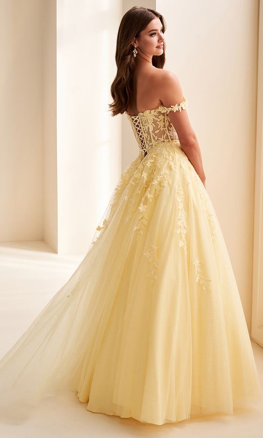 Ellie Wilde EW37028 - Off Shoulder Floral Embroidered Ballgown