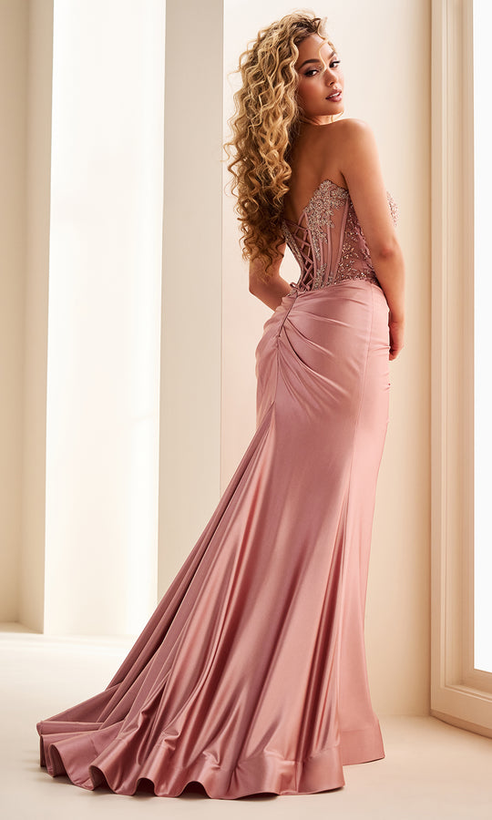 Ellie Wilde EW37044 - Sweetheart Zipper Slit Prom Dress