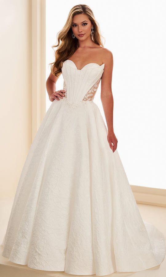 Ellie Wilde EW37080 - Novelty Jacquard Sweetheart Corset Ballgown