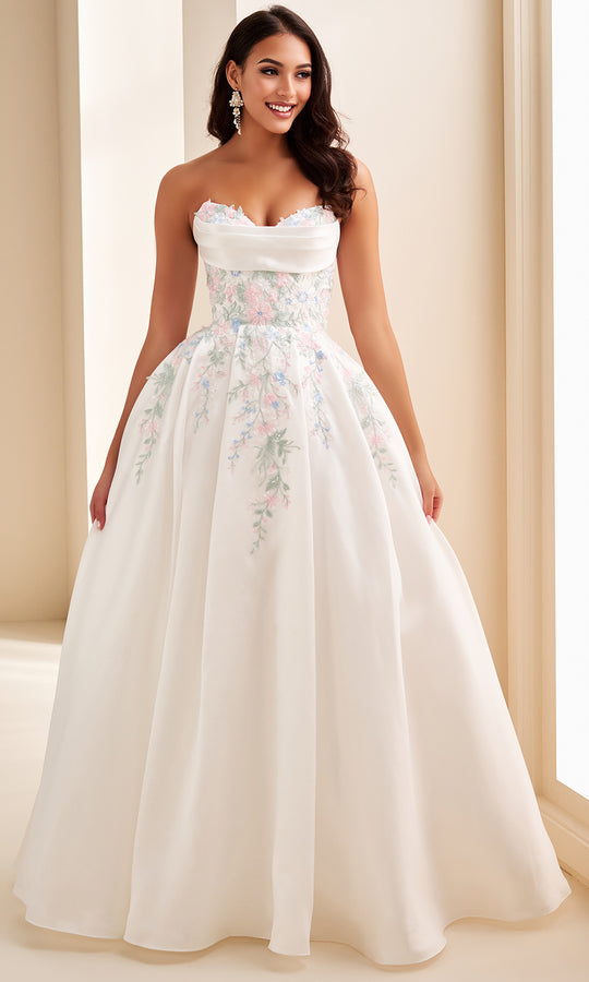 Ellie Wilde EW37095 - Strapless Floral Embroidered Ballgown