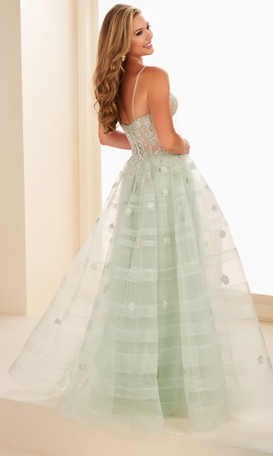 Ellie Wilde EW37097 - Embroidered Sleeveless Metallic Horsehair Gown