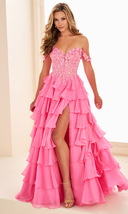 Ellie Wilde EW37108 - Ruffled Chiffon A-Line Prom Dress