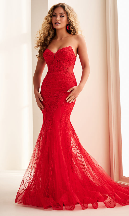 Ellie Wilde EW37114 - Embroidered Applique Mermaid Prom Gown