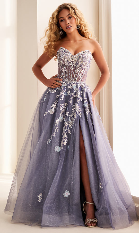 Ellie Wilde EW37119 - Jeweled Ornate Sweetheart Illusion Corset Gown