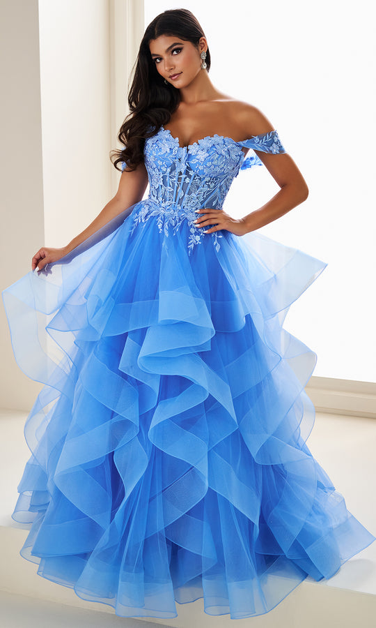 Ellie Wilde EW37201 - Embroidered Mini Dress with Overskirt Ballgown