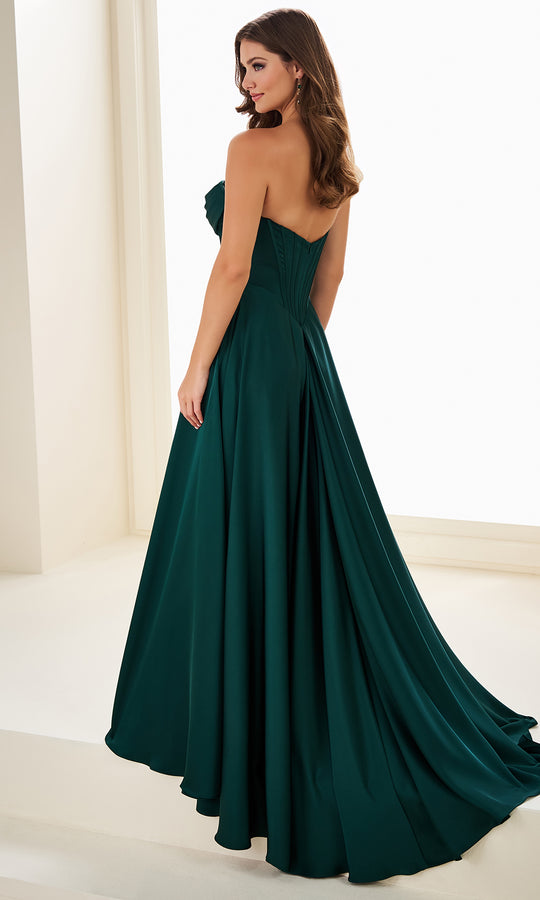 Ellie Wilde EW37213 - Satin Sweetheart Beaded Trim Dress