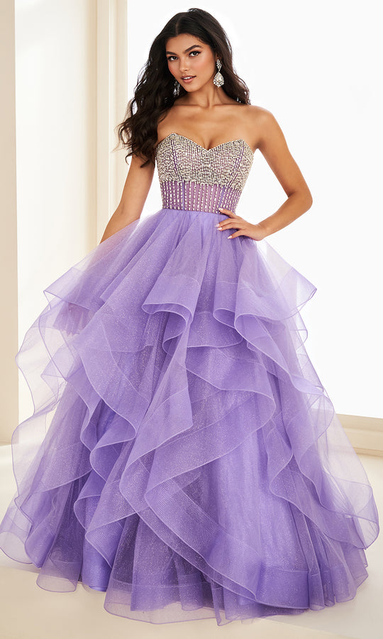 Ellie Wilde EW37221 - Stone Bodice Layered Ruffle Ballgown
