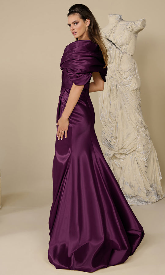 MNM COUTURE F02946 - Draped Off Shoulder Mermaid Evening Gown