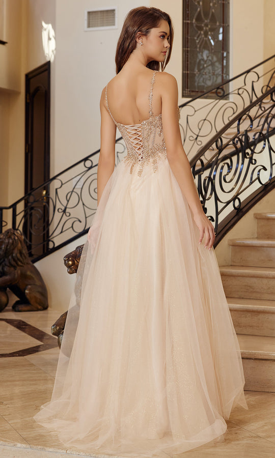 Nox Anabel F1726 - Beaded Corset Tulle Evening Gown