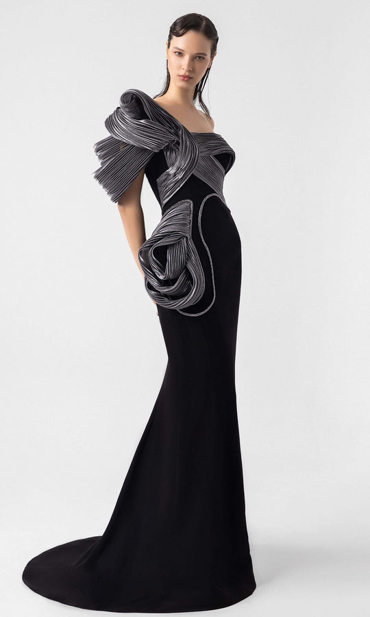 MNM Couture G1913 - One Shoulder Sculpted Crepe Gown