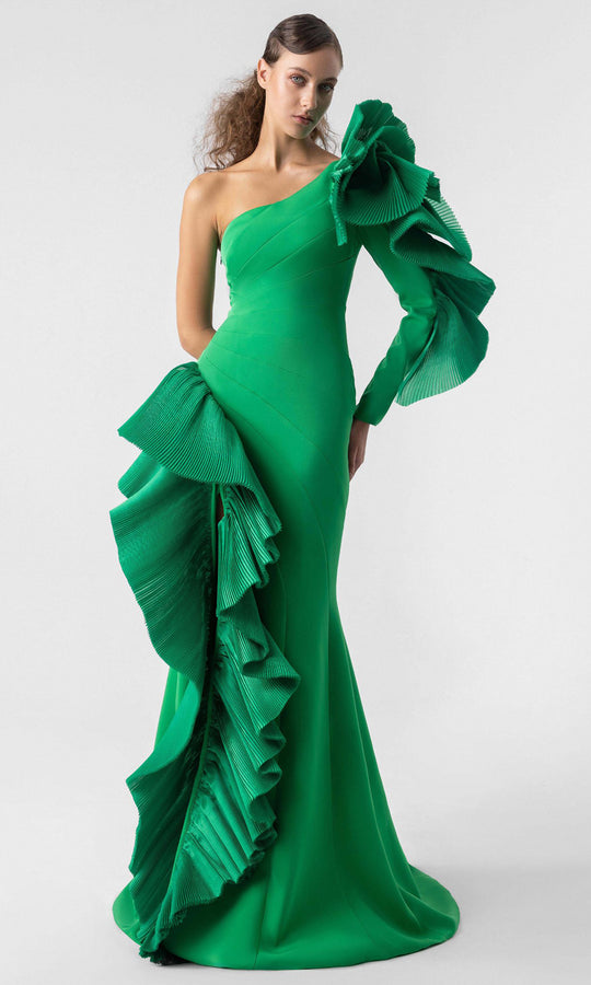 MNM Couture G1918 - One Shoulder Ruffled Mermaid Gown