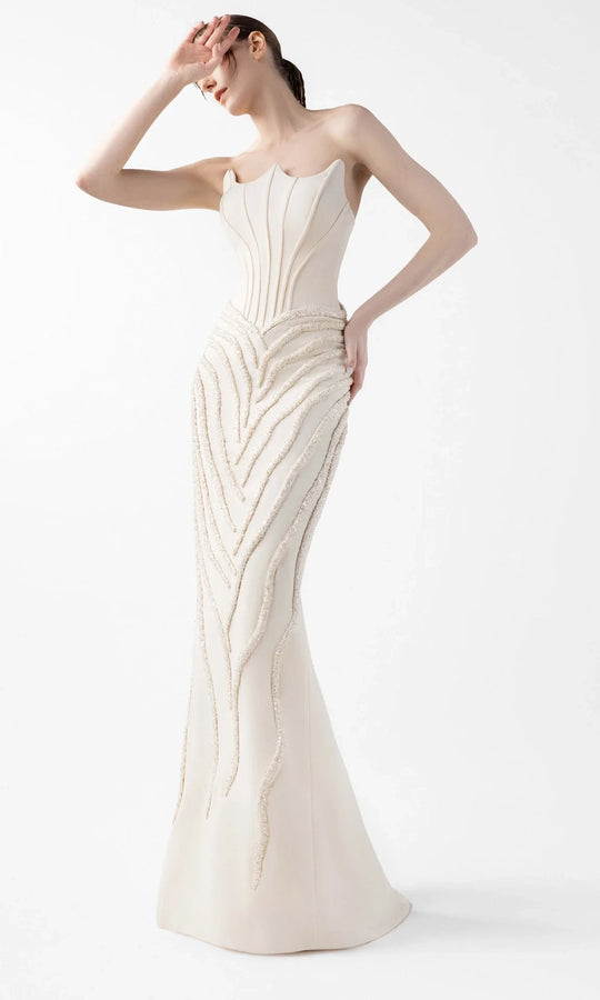 MNM Couture G2032 - Beaded Strapless Mermaid Gown