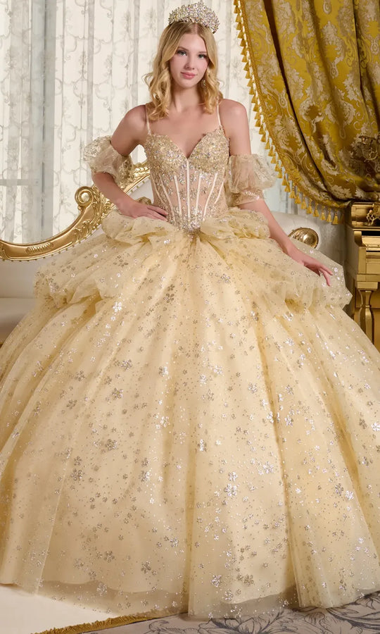 Elizabeth K GL3646 - Bubble-Hem Ruffle Tulle Ballgown