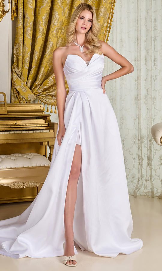 GLS by Gloria Bridal GL3715 - Pleated Bodice Strapless A-Line Gown