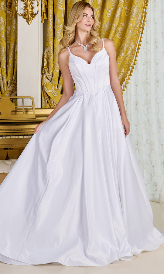 GLS by Gloria Bridal GL3716 - Corset Bodice Spaghetti Strap Gown