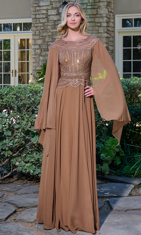 GLS by Gloria GL3736 - Bejeweled Bodice Bateau Formal Gown