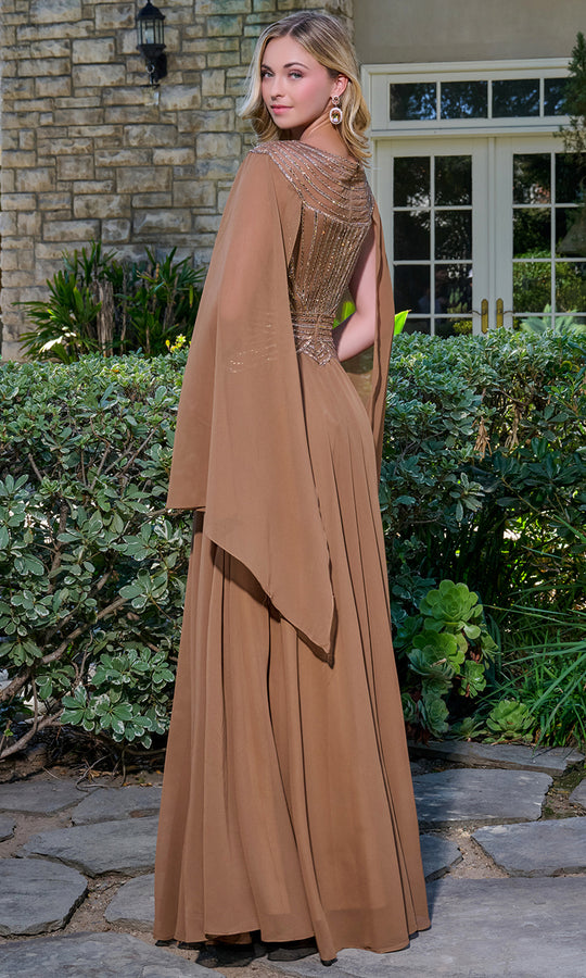 GLS by Gloria GL3736 - Bejeweled Bodice Bateau Formal Gown