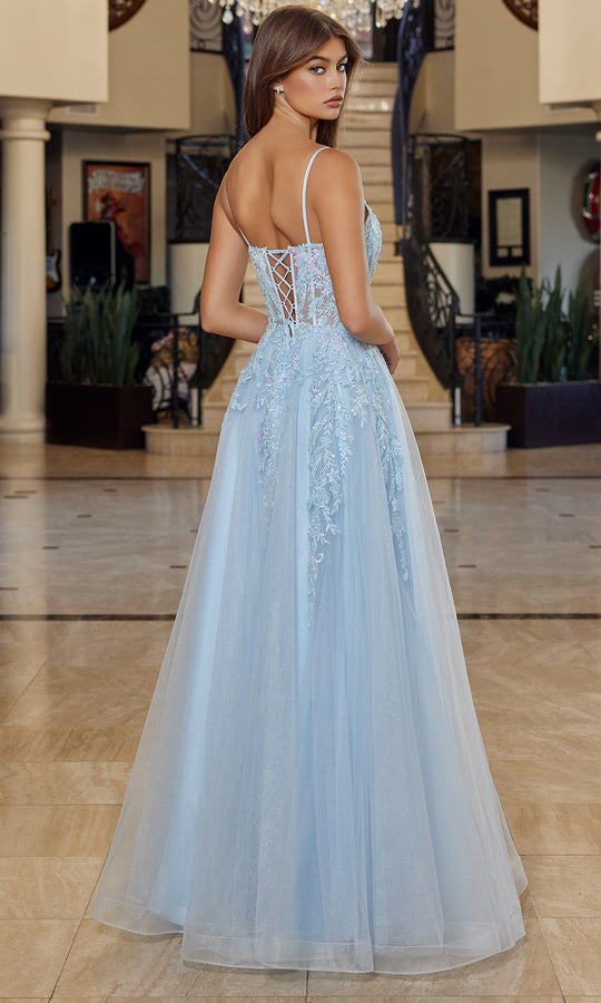Nox Anabel H1886 - Lace Applique Tulle A Line Gown
