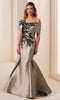 Ivonne D ID2202 - Asymmetric Mermaid Dress with Lace Applique