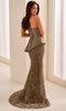 Ivonne D ID2204 - Scalloped Neckline Embroidered Tulle Dress In Brown