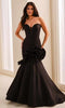 Ivonne D ID2209 - Plunging Sweetheart Ruffle Accent Prom Dress In Black
