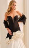 Ivonne D ID2209 - Plunging Sweetheart Ruffle Accent Prom Dress In Black and White