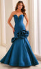 Ivonne D ID2209 - Plunging Sweetheart Ruffle Accent Prom Dress In Black and Blue