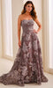 Ivonne D ID2211 - Embroidered Strapless Sweetheart Long Dress In Purple