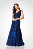 Ivonne D ID923 - Cap Sleeve Beaded Evening Gown