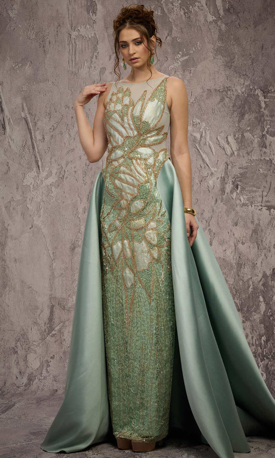 MNM COUTURE J03503 - Illusion Back Fully Beaded Evening Gown